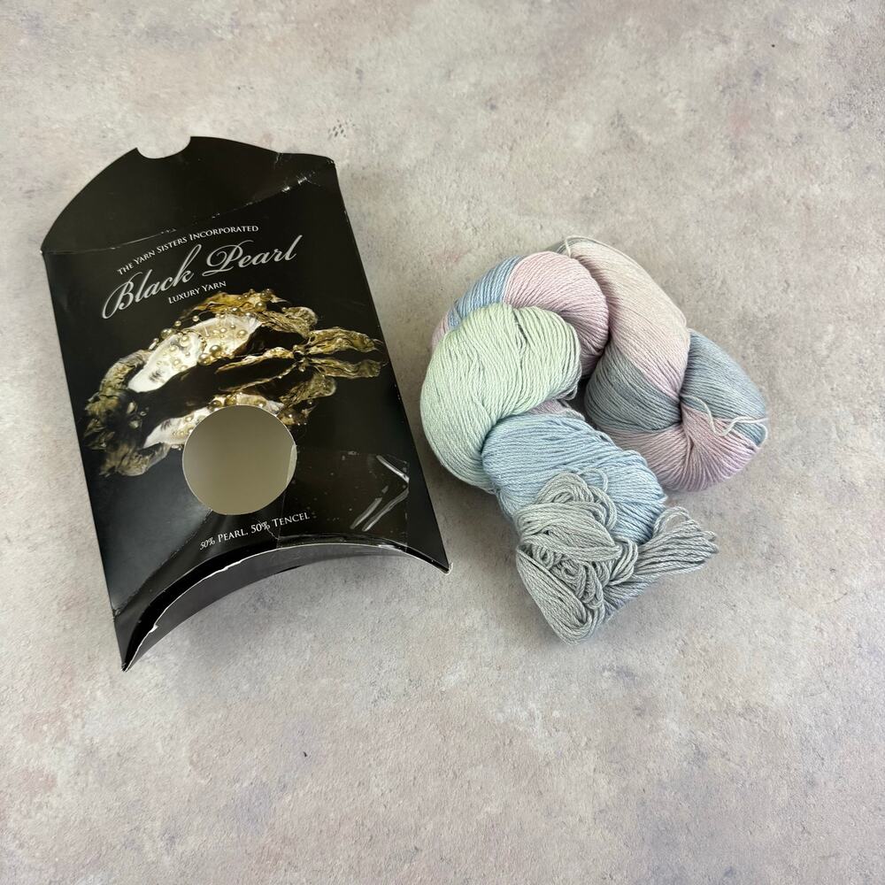 Yarn made of pearls! 50% Pearl 50% Tencel Yarn Sisters Black Pearl Fingering Wt
